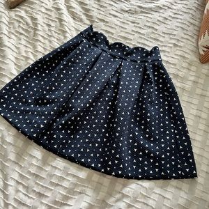Navy Scalloped Skirt